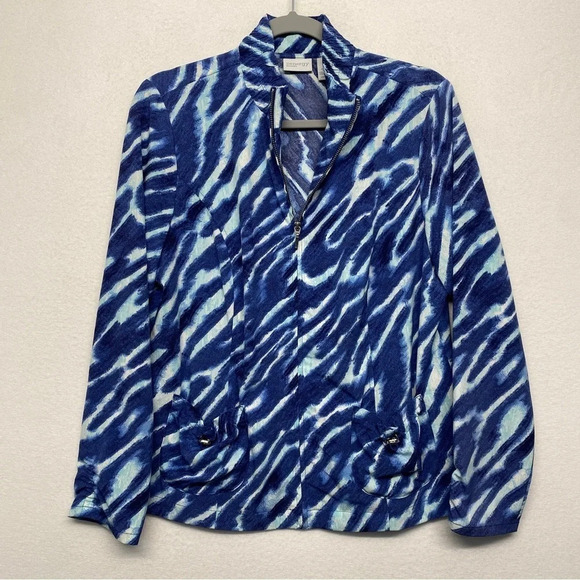Zenergy Chico's Jacket Blue 1 / Small Printed - Picture 1 of 5